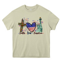 Faith Love Freedom 4th Of July Heavy Core Tee | Teevron
