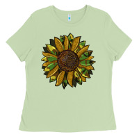 Matcha camouflage flitter sunflowers Ladies Tee - RanaPortraitStore