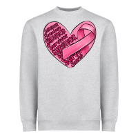 Heather Grey heart breast cancer Heavyweight Sweatshirt - MaliasSmallBusiness