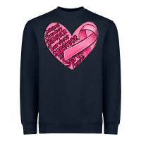 Navy heart breast cancer Heavyweight Sweatshirt - MaliasSmallBusiness