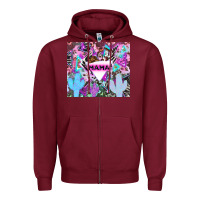 Burgundy mama cowboy western animal pattern neon Zipper Hoodie - LillyAllenDesigns
