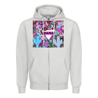 Dove Grey mama cowboy western animal pattern neon Zipper Hoodie - LillyAllenDesigns