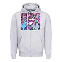 Heather Grey mama cowboy western animal pattern neon Zipper Hoodie - LillyAllenDesigns