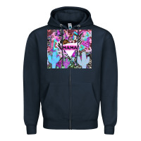 Navy mama cowboy western animal pattern neon Zipper Hoodie - LillyAllenDesigns