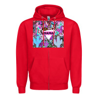 Red mama cowboy western animal pattern neon Zipper Hoodie - LillyAllenDesigns