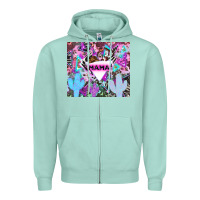 Seafoam mama cowboy western animal pattern neon Zipper Hoodie - LillyAllenDesigns