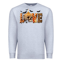 Heather Grey Halloween Love Premium Sweatshirt - texasbilliewilder