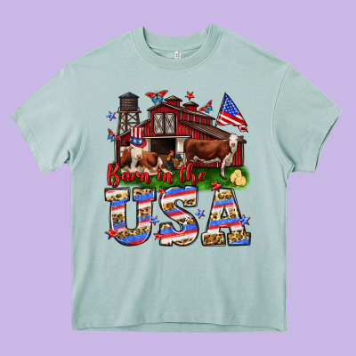Barn In The Usa Heavy Core Tee Designed By Neo Western