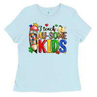 Baby Blue i teach au some kids Ladies Tee - Zillion Design Studio