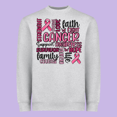 Cancer Awareness Heavyweight Sweatshirt Designed By Maliassmallbusiness
