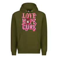 Army Green Love Hope Cure Cancer Awareness Premium Hoodie - HowdyJamesFarm