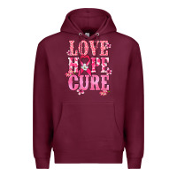 Burgundy Love Hope Cure Cancer Awareness Premium Hoodie - HowdyJamesFarm