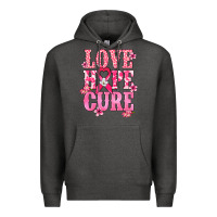 Charcoal Heather Love Hope Cure Cancer Awareness Premium Hoodie - HowdyJamesFarm