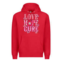 Red Love Hope Cure Cancer Awareness Premium Hoodie - HowdyJamesFarm