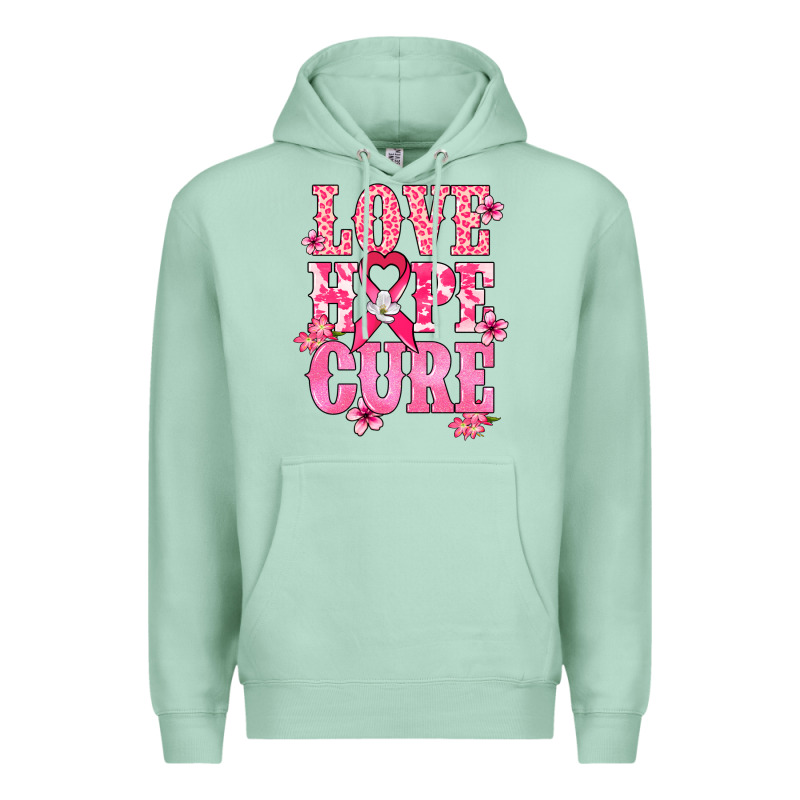 Love Hope Cure Cancer Awareness Premium Hoodie by HowdyJamesFarm | Teevron