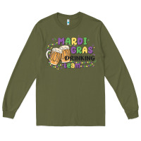 Army Green mardi gras drinking team Long Sleeve Tee - MaliasSmallBusiness