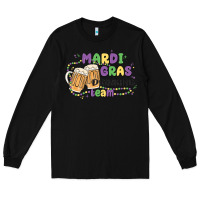 Black mardi gras drinking team Long Sleeve Tee - MaliasSmallBusiness