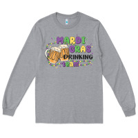 Heather Grey mardi gras drinking team Long Sleeve Tee - MaliasSmallBusiness