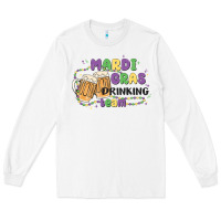 White mardi gras drinking team Long Sleeve Tee - MaliasSmallBusiness