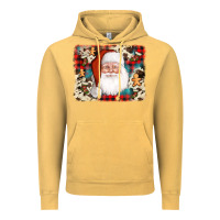 Vintage Mustard cowhide santa cookie socks background Vintage Hoodie - AdoDesignShop