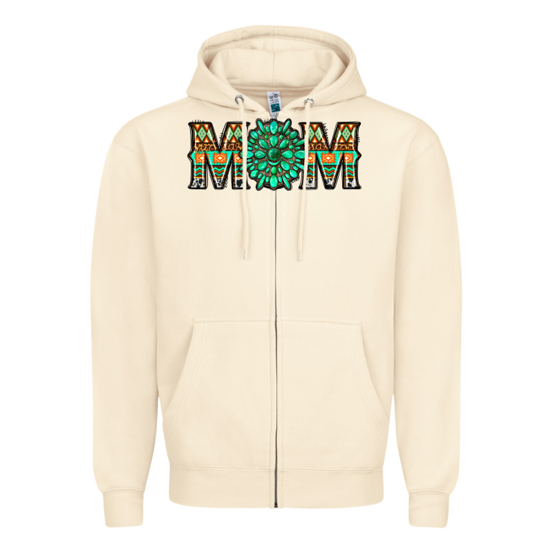 Gemstone Aztec Mom Zipper Hoodie by LillyAllenDesigns | Teevron