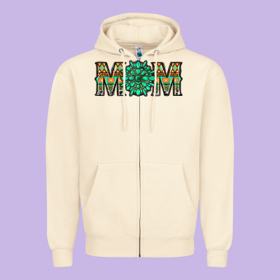 Gemstone Aztec Mom Zipper Hoodie Designed By Lillyallendesigns