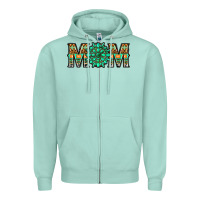 Seafoam gemstone aztec mom Zipper Hoodie - LillyAllenDesigns