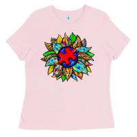 Bubblegum Pink autism sunflower Ladies Tee - Zillion Design Studio