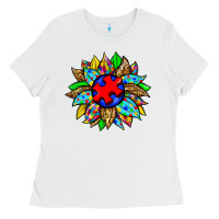 White autism sunflower Ladies Tee - Zillion Design Studio