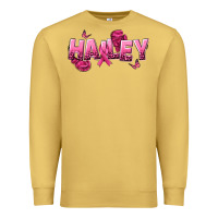 Antique Gold Personalized Pink Cancer Themed Name Premium Sweatshirt - NancyCooperArtShop