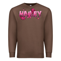 Chestnut Personalized Pink Cancer Themed Name Premium Sweatshirt - NancyCooperArtShop