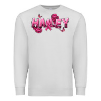 Personalized Pink Cancer Themed Name Premium Sweatshirt | Teevron
