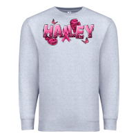 Heather Grey Personalized Pink Cancer Themed Name Premium Sweatshirt - NancyCooperArtShop