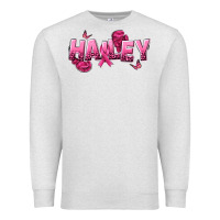 Oatmeal Heather Personalized Pink Cancer Themed Name Premium Sweatshirt - NancyCooperArtShop
