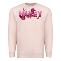 Pale Pink Personalized Pink Cancer Themed Name Premium Sweatshirt - NancyCooperArtShop