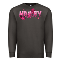 Smoke Personalized Pink Cancer Themed Name Premium Sweatshirt - NancyCooperArtShop