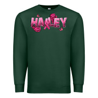 Sports Green Personalized Pink Cancer Themed Name Premium Sweatshirt - NancyCooperArtShop