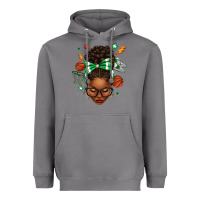 Storm Afro Messy Bun Basketball Green Bow Heavyweight Hoodie - texasbilliewilder