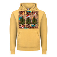 Vintage Mustard Christmas trees leopard Vintage Hoodie - AdoDesignShop