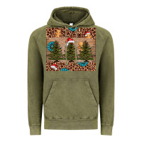 Vintage Olive Christmas trees leopard Vintage Hoodie - AdoDesignShop