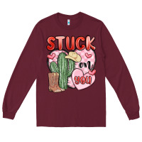 Burgundy stuck on you Long Sleeve Tee - MaliasSmallBusiness