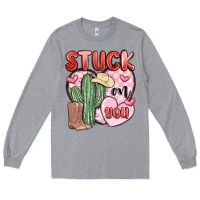 Heather Grey stuck on you Long Sleeve Tee - MaliasSmallBusiness