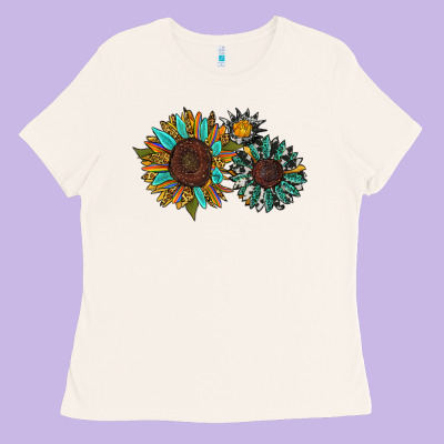 Western Sunflowers Ladies Tee Designed By Ranaportraitstore