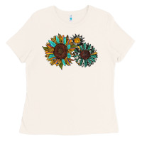 Bone western sunflowers Ladies Tee - RanaPortraitStore