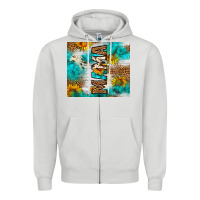 Dove Grey mama leopard sunflower Zipper Hoodie - LillyAllenDesigns