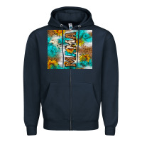 Navy mama leopard sunflower Zipper Hoodie - LillyAllenDesigns