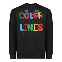 Black color outside the lines autism awareness Heavyweight Sweatshirt - MaliasSmallBusiness
