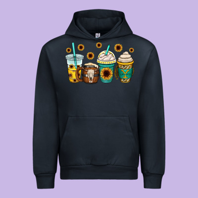 Yellowstone Coffee Cups Urban Hoodie Designed By Oliviacreatesart