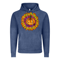 Vintage Denim Halloween Sunflower Vintage Hoodie - RanaPortraitStore