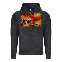 Christmas Leopard Glitter Background Vintage Hoodie | Teevron